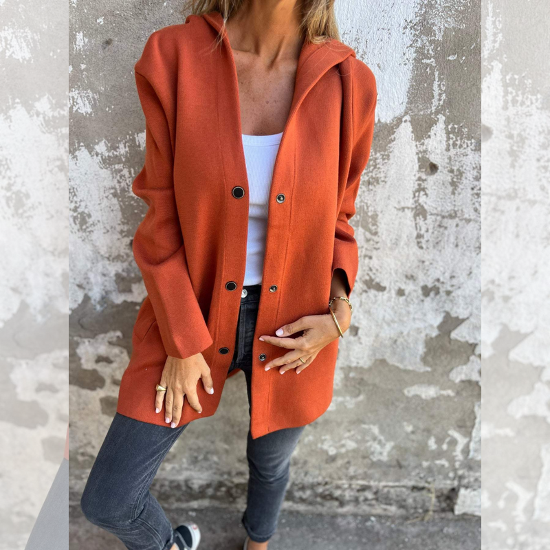 Janey | Casual Blazer met knopen & capuchon