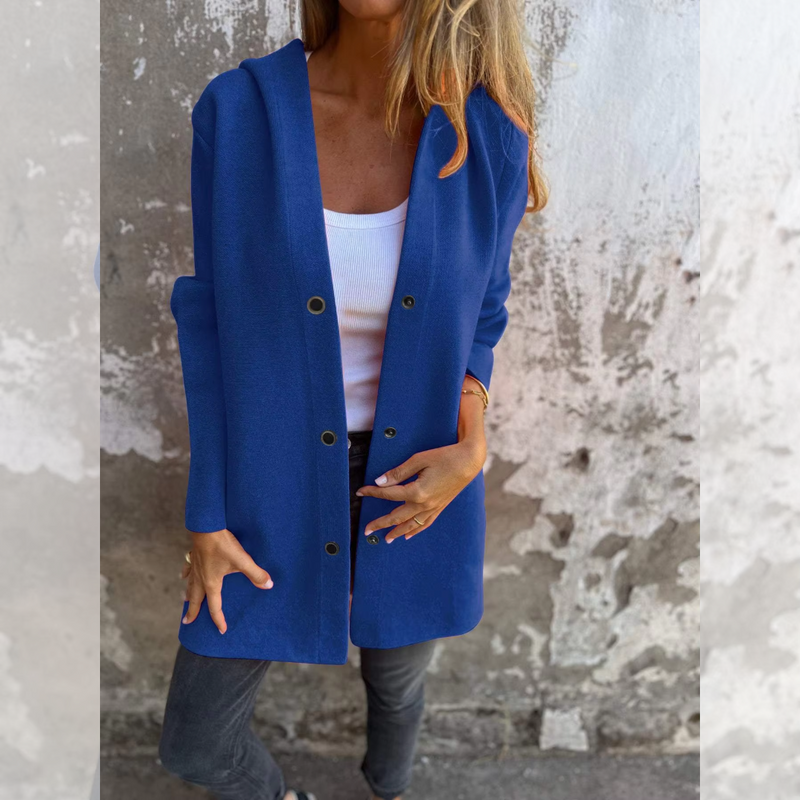 Janey | Casual Blazer met knopen & capuchon