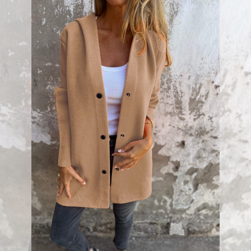 Janey | Casual Blazer met knopen & capuchon